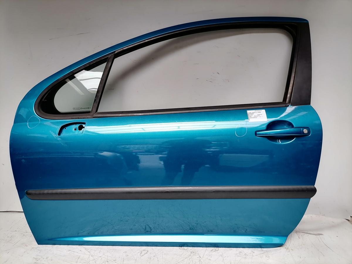 Peugeot 207 original T&uuml;r vorn links KMU Blaumetallic 3-T&uuml;rer Rohbau Bj.2008